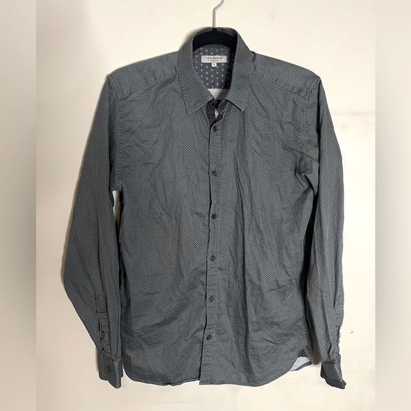 Ted Baker SLIM-FIT SHIRT IN MICRO-PATTERNED COTTON-BLEND JERSEY - Picture 2 of 6